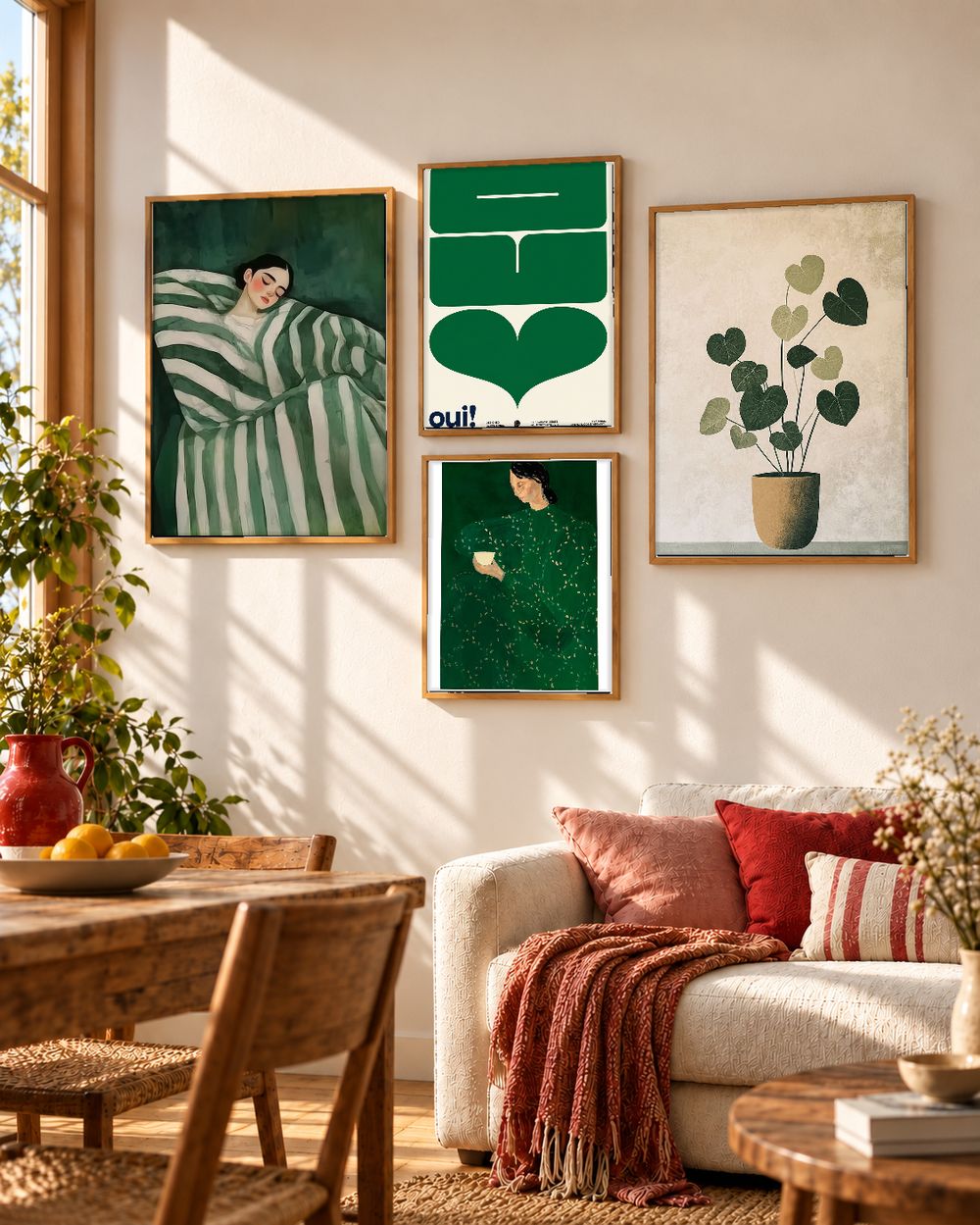 Set de 4 cuadros decorativos que combinan