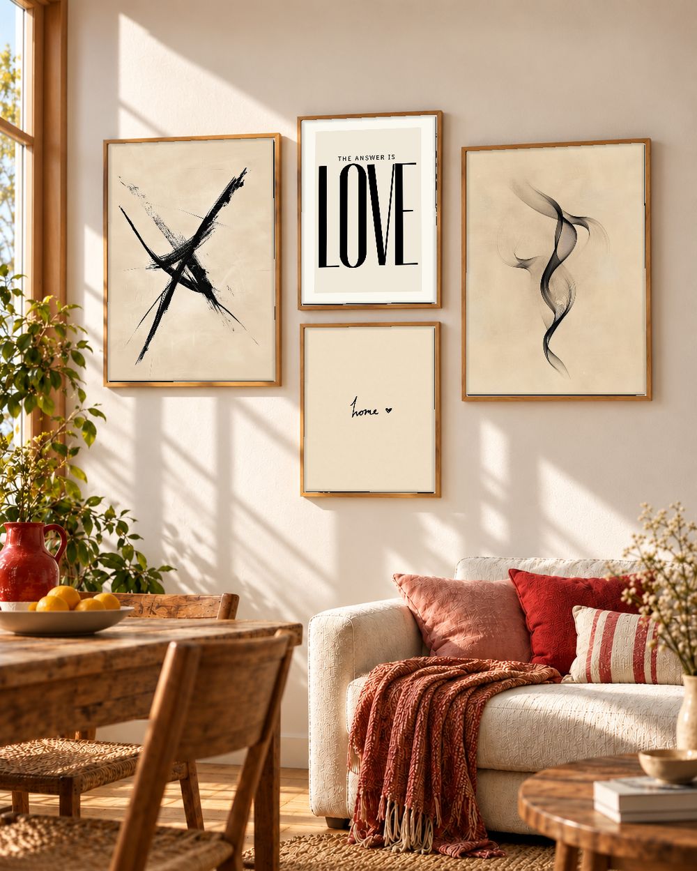 Set de 4 cuadros decorativos que combinan