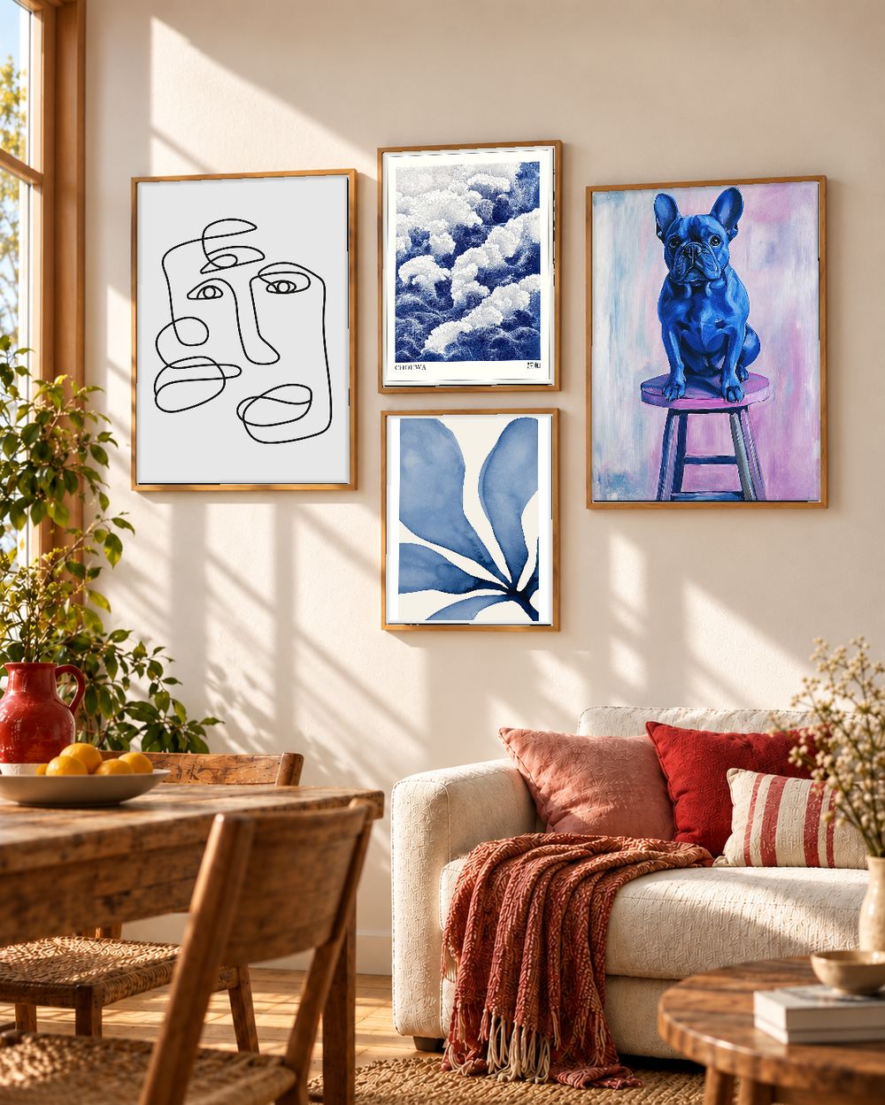 Set de 4 cuadros decorativos que combinan