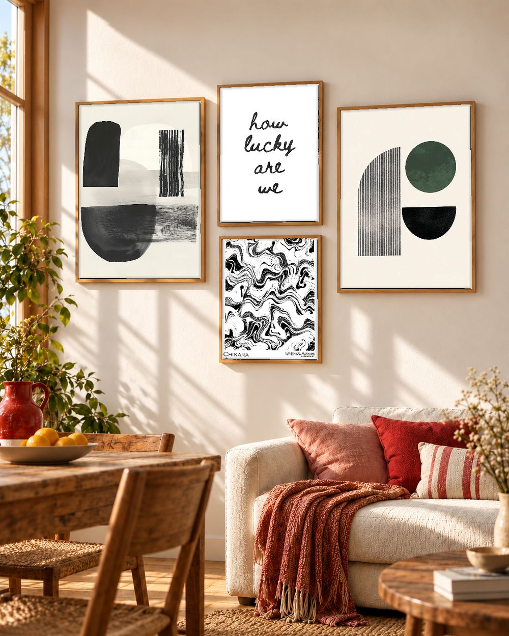 Set de 4 cuadros decorativos que combinan