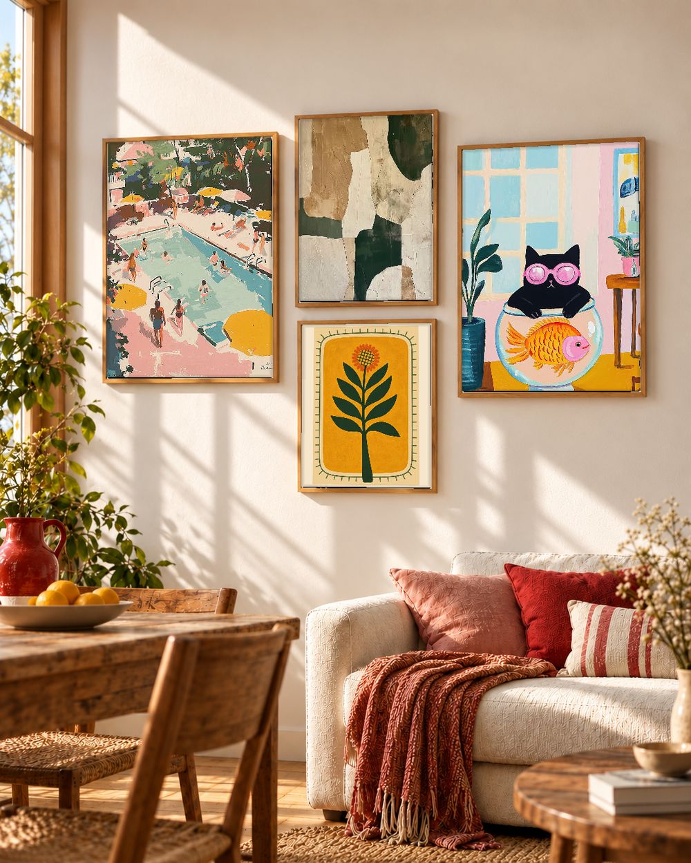 Set de 4 cuadros decorativos que combinan