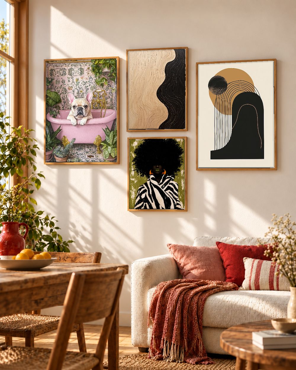 Set de 4 cuadros decorativos que combinan
