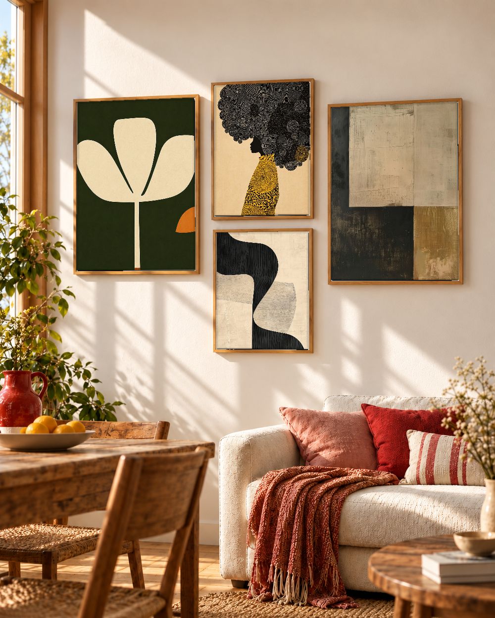 Set de 4 cuadros decorativos que combinan