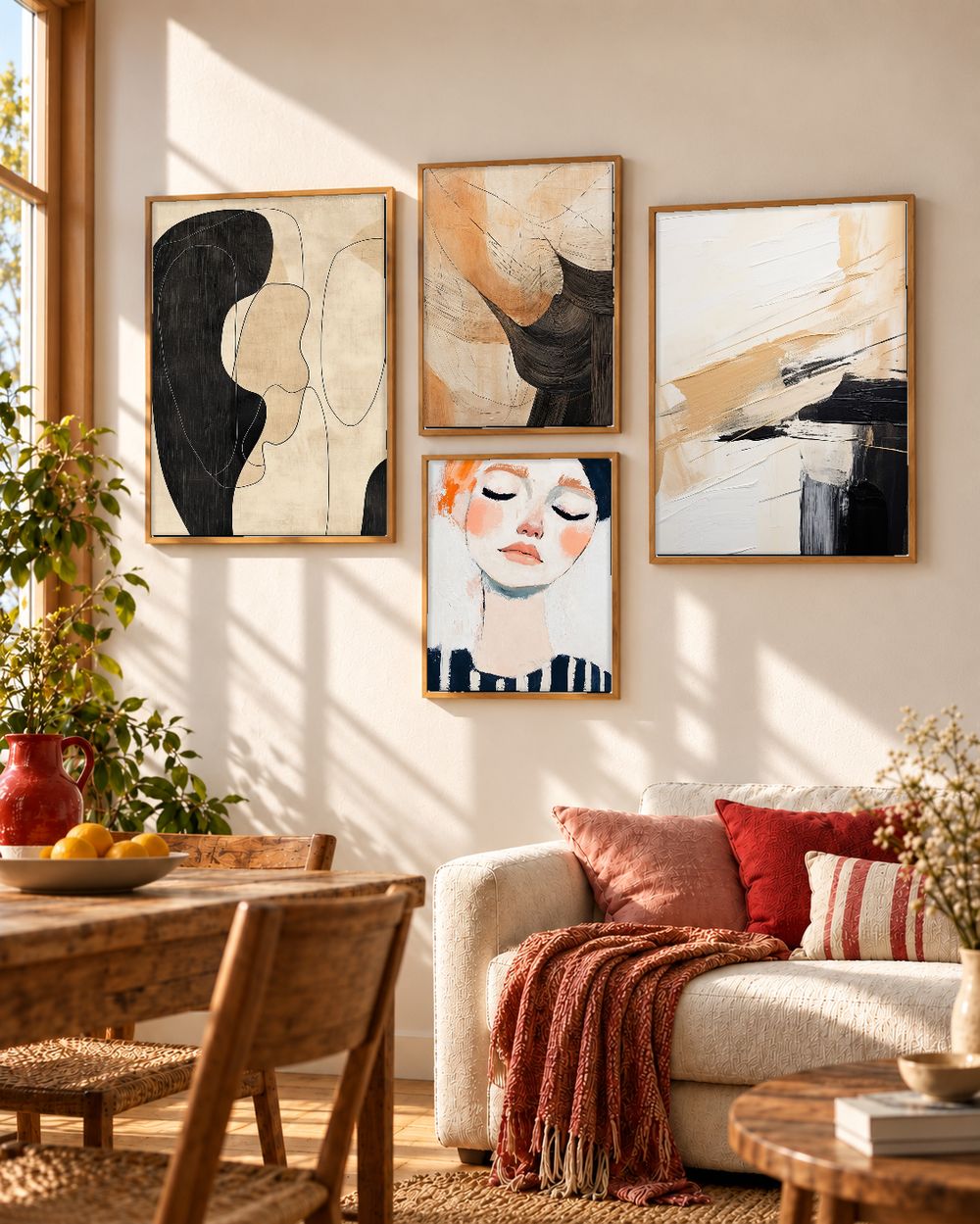 Set de 4 cuadros decorativos que combinan