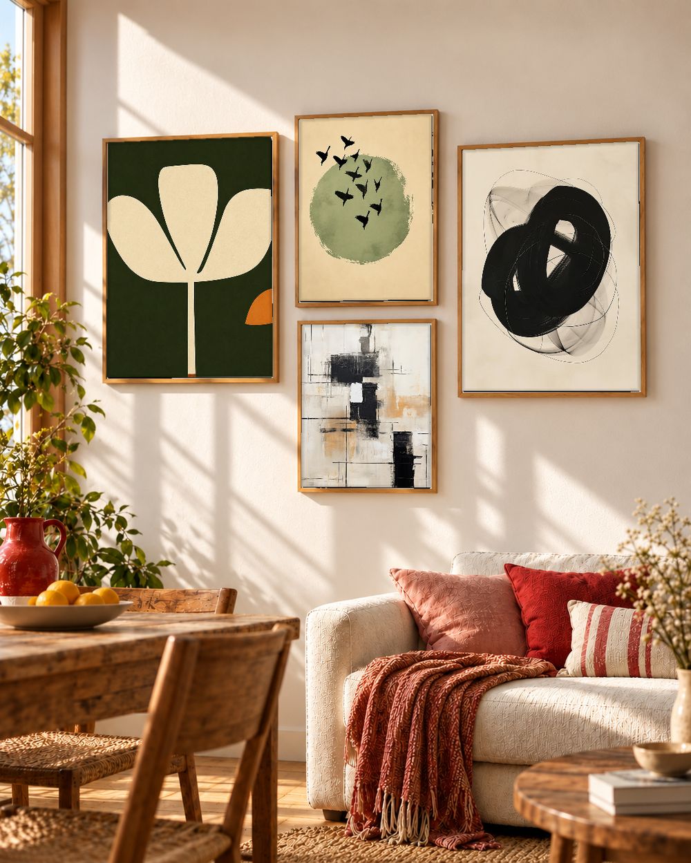 Set de 4 cuadros decorativos que combinan