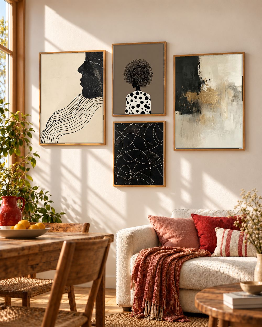 Set de 4 cuadros decorativos que combinan