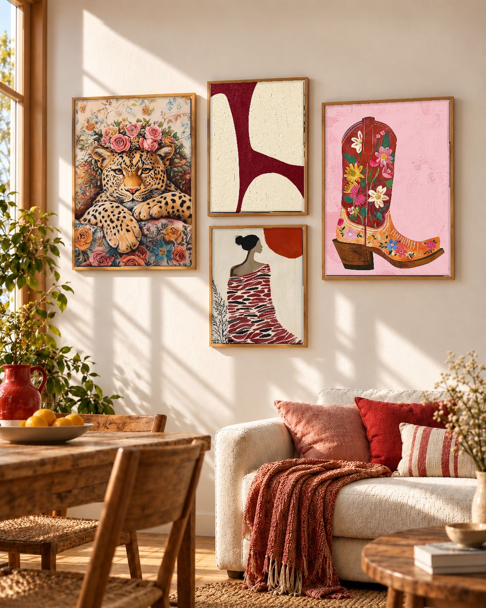 Set de 4 cuadros decorativos que combinan