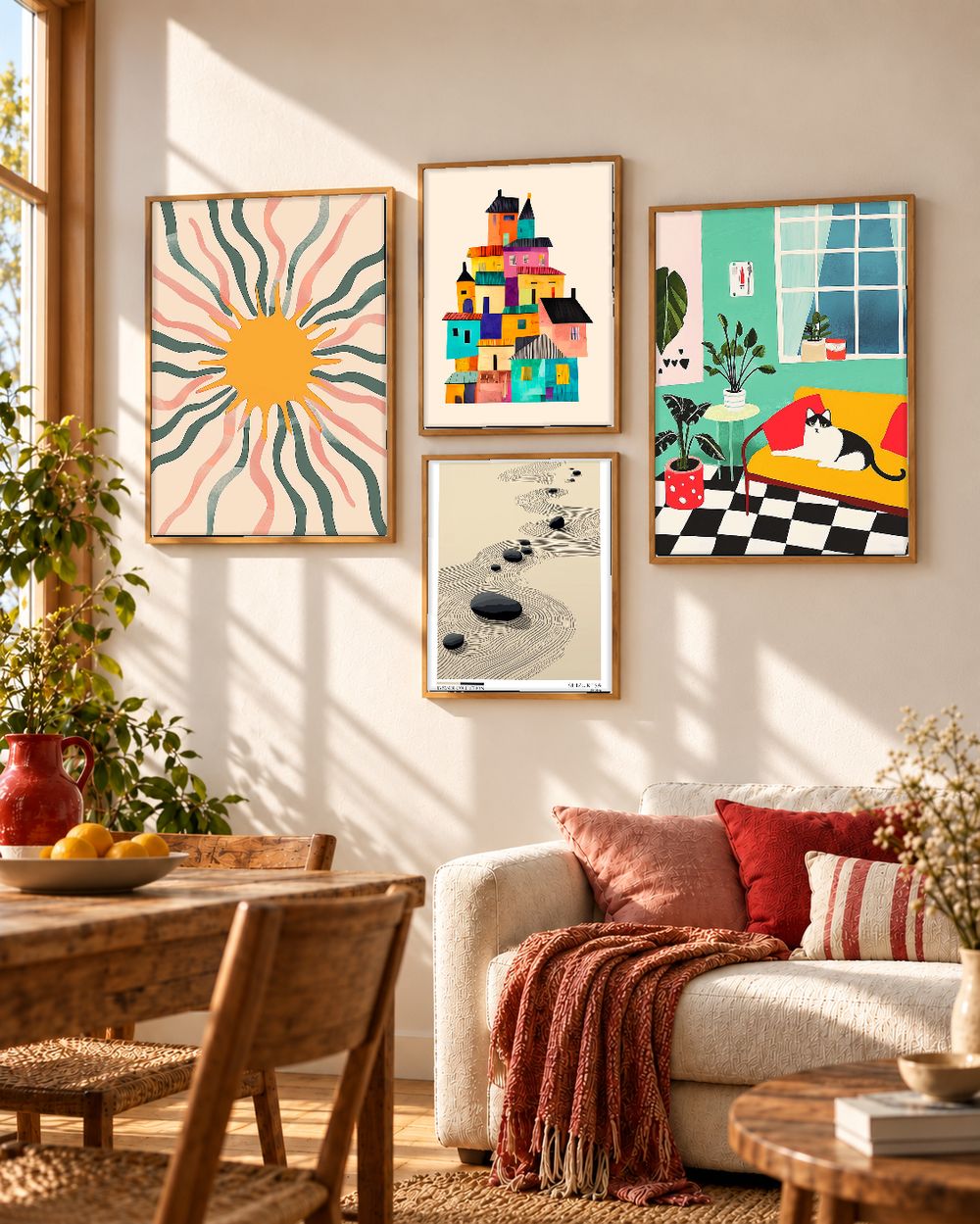 Set de 4 cuadros decorativos que combinan