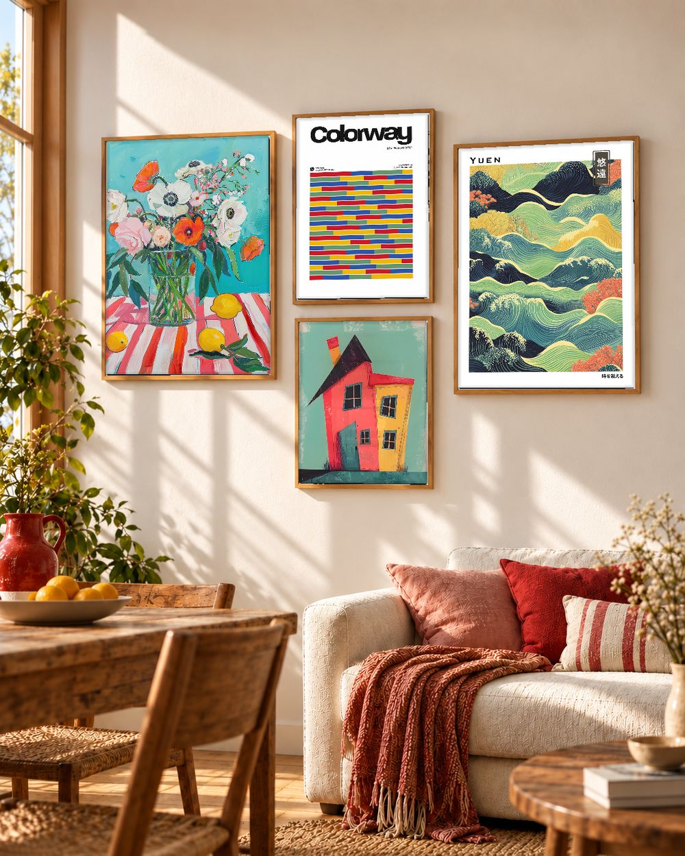 Set de 4 cuadros decorativos que combinan