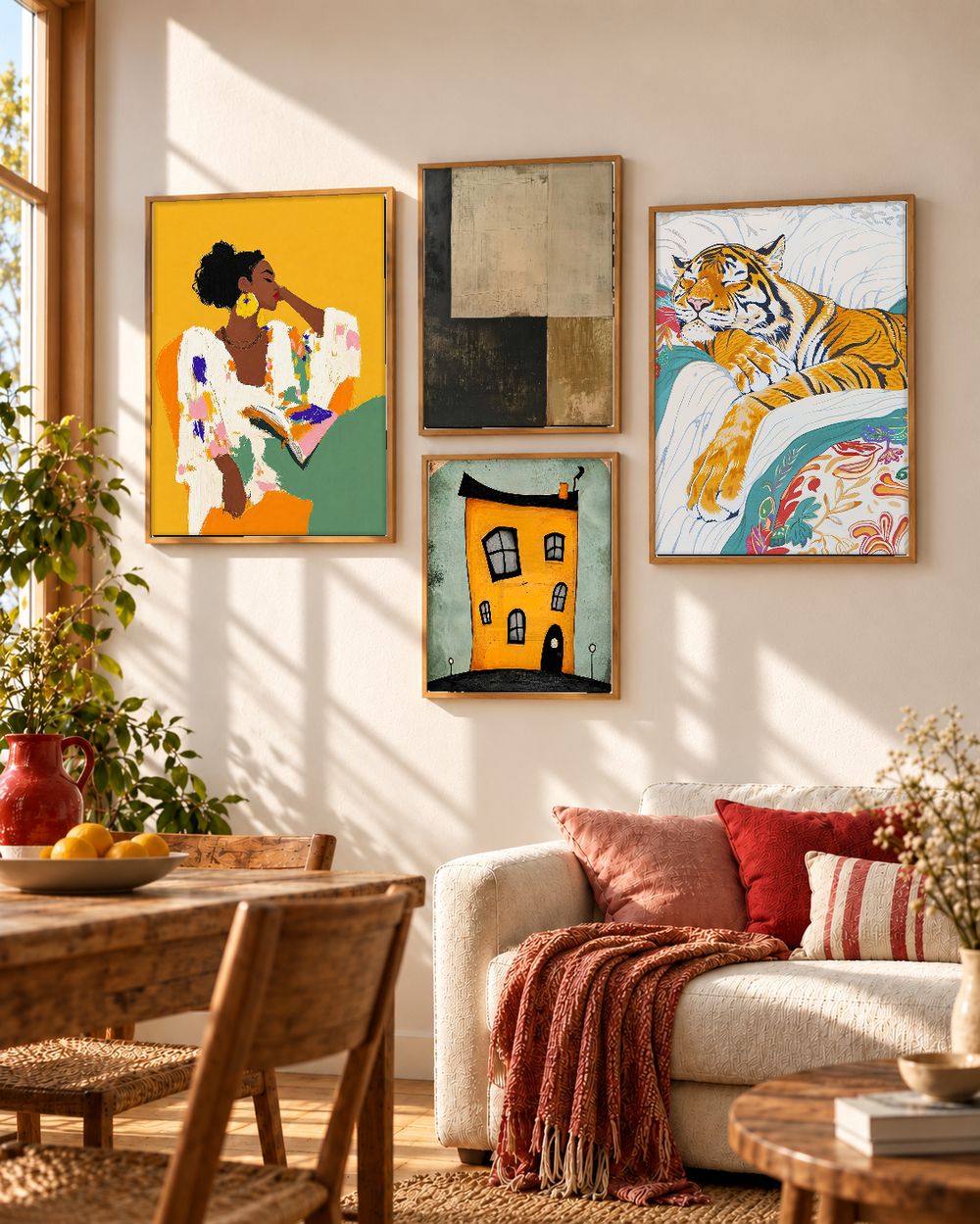 Set de 4 cuadros decorativos que combinan
