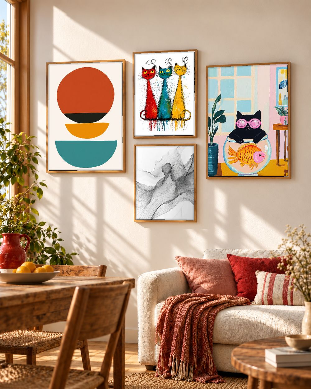 Set de 4 cuadros decorativos que combinan
