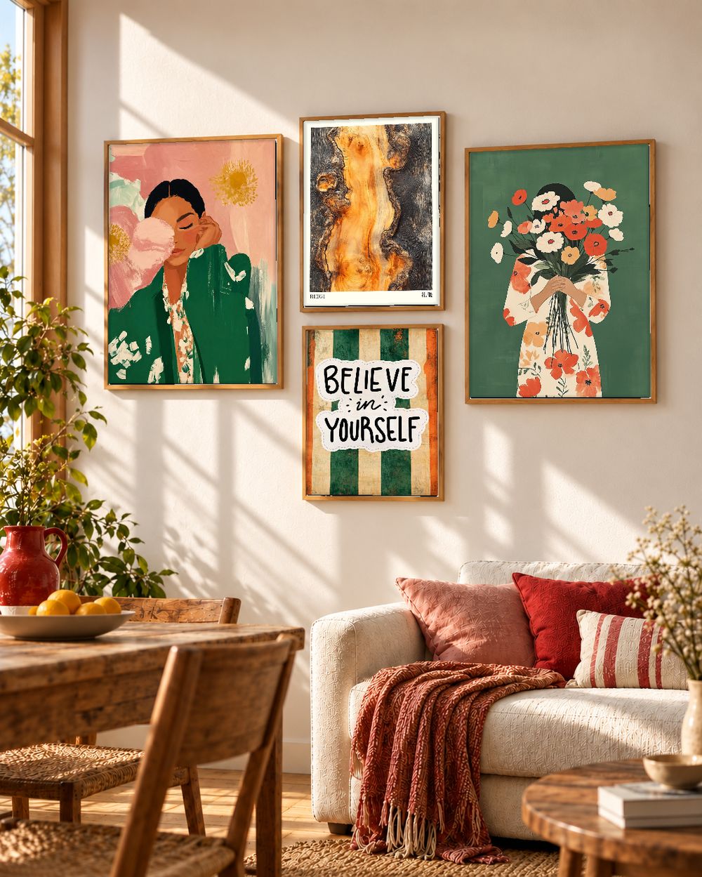 Set de 4 cuadros decorativos que combinan