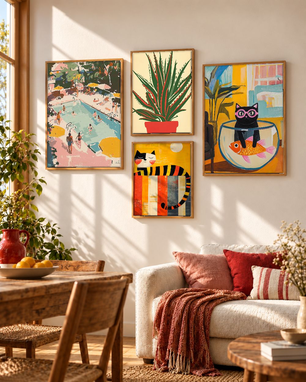 Set de 4 cuadros decorativos que combinan