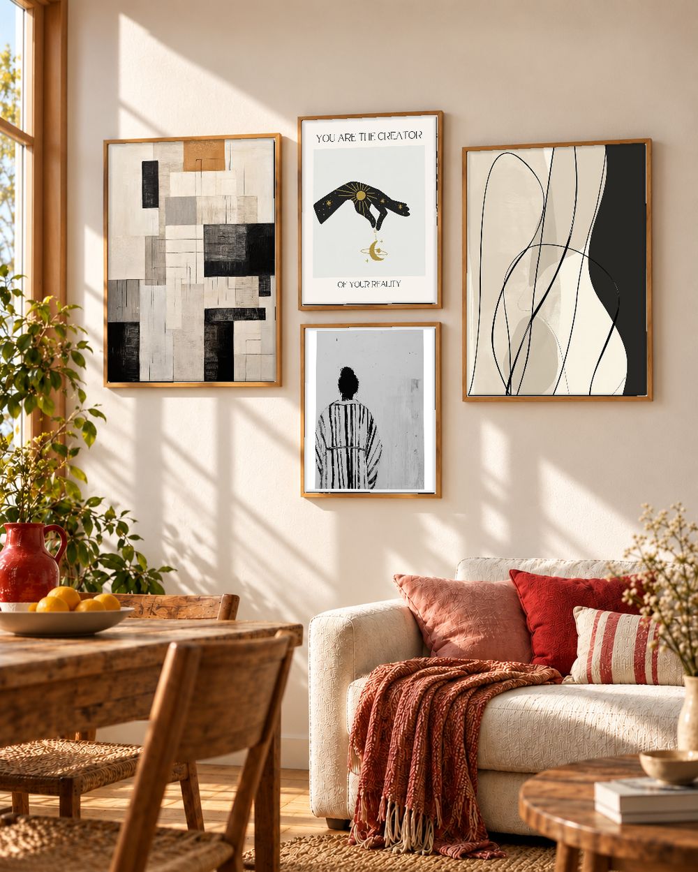 Set de 4 cuadros decorativos que combinan