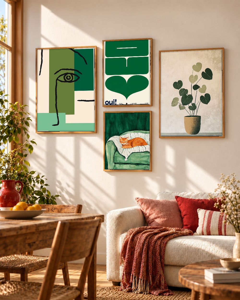 Set de 4 cuadros decorativos que combinan