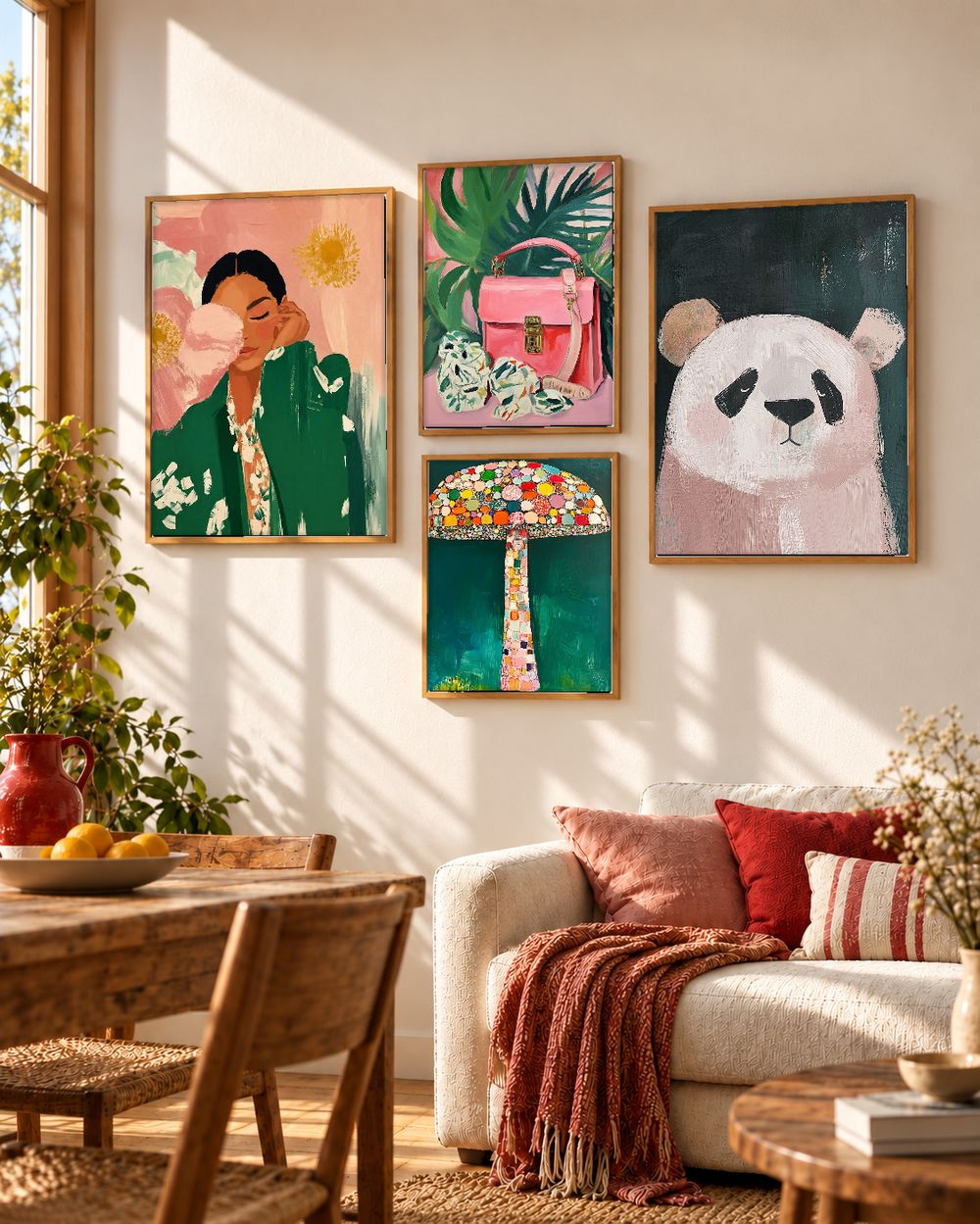 Set de 4 cuadros decorativos que combinan