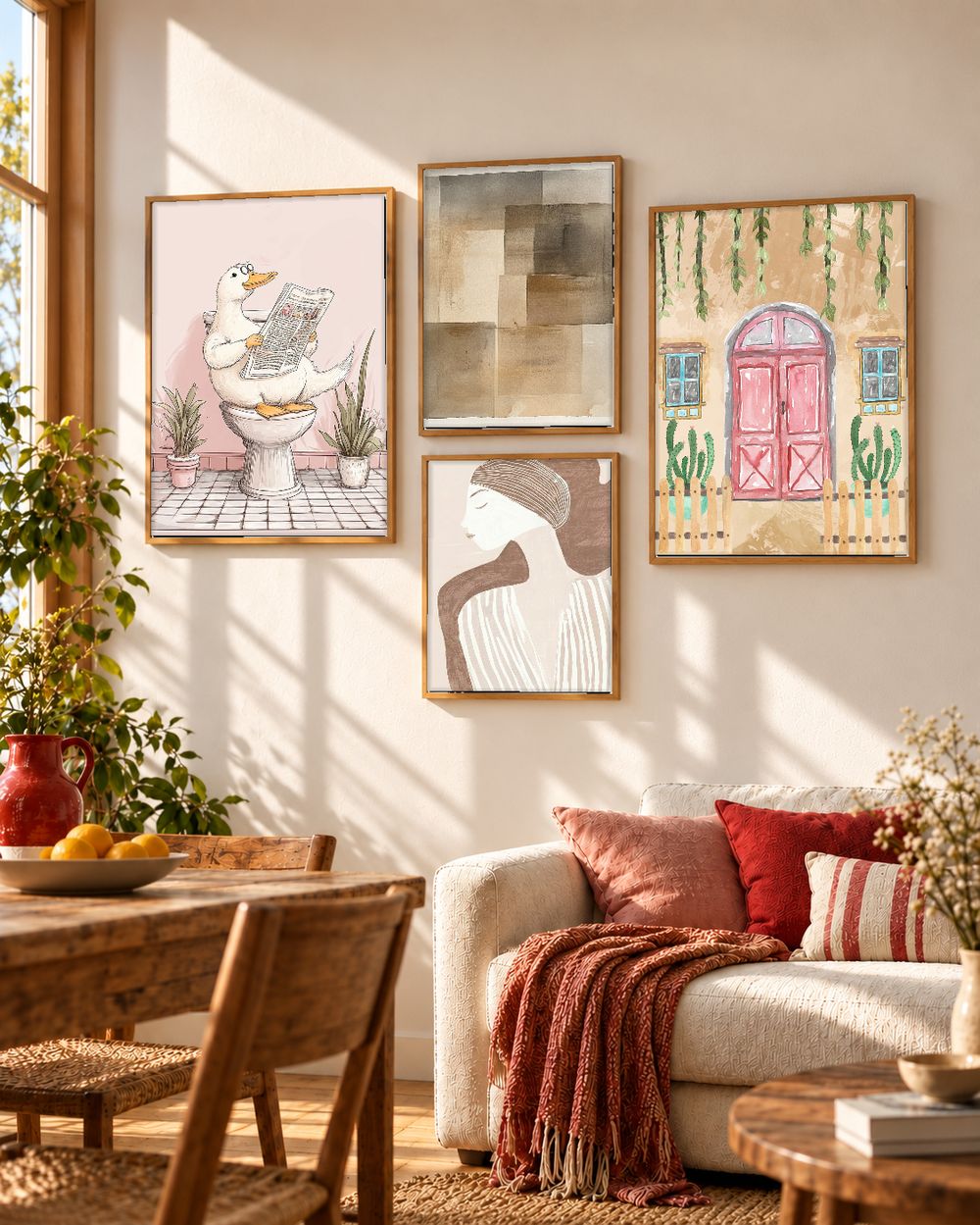 Set de 4 cuadros decorativos que combinan