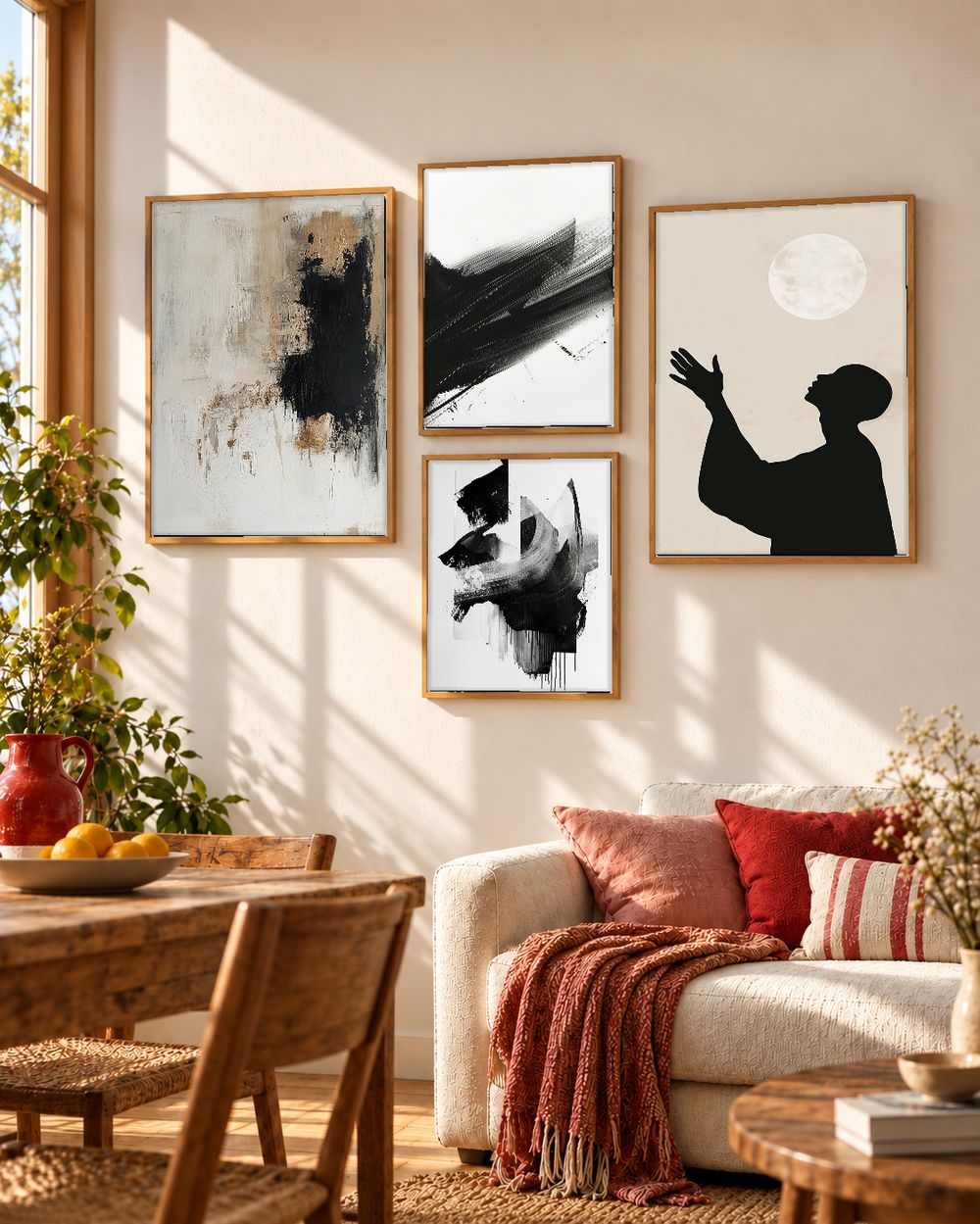 Set de 4 cuadros decorativos que combinan