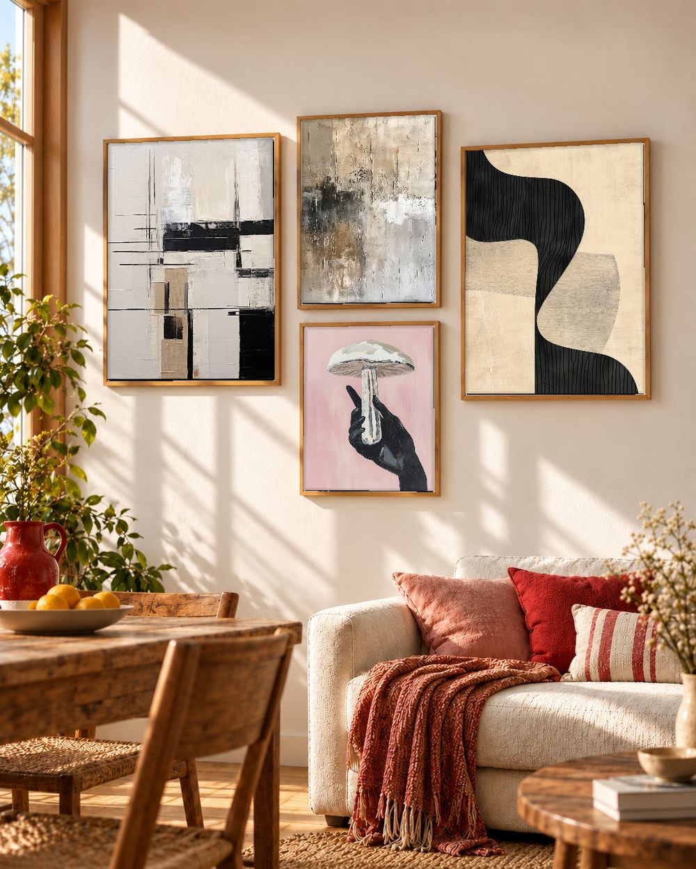 Set de 4 cuadros decorativos que combinan