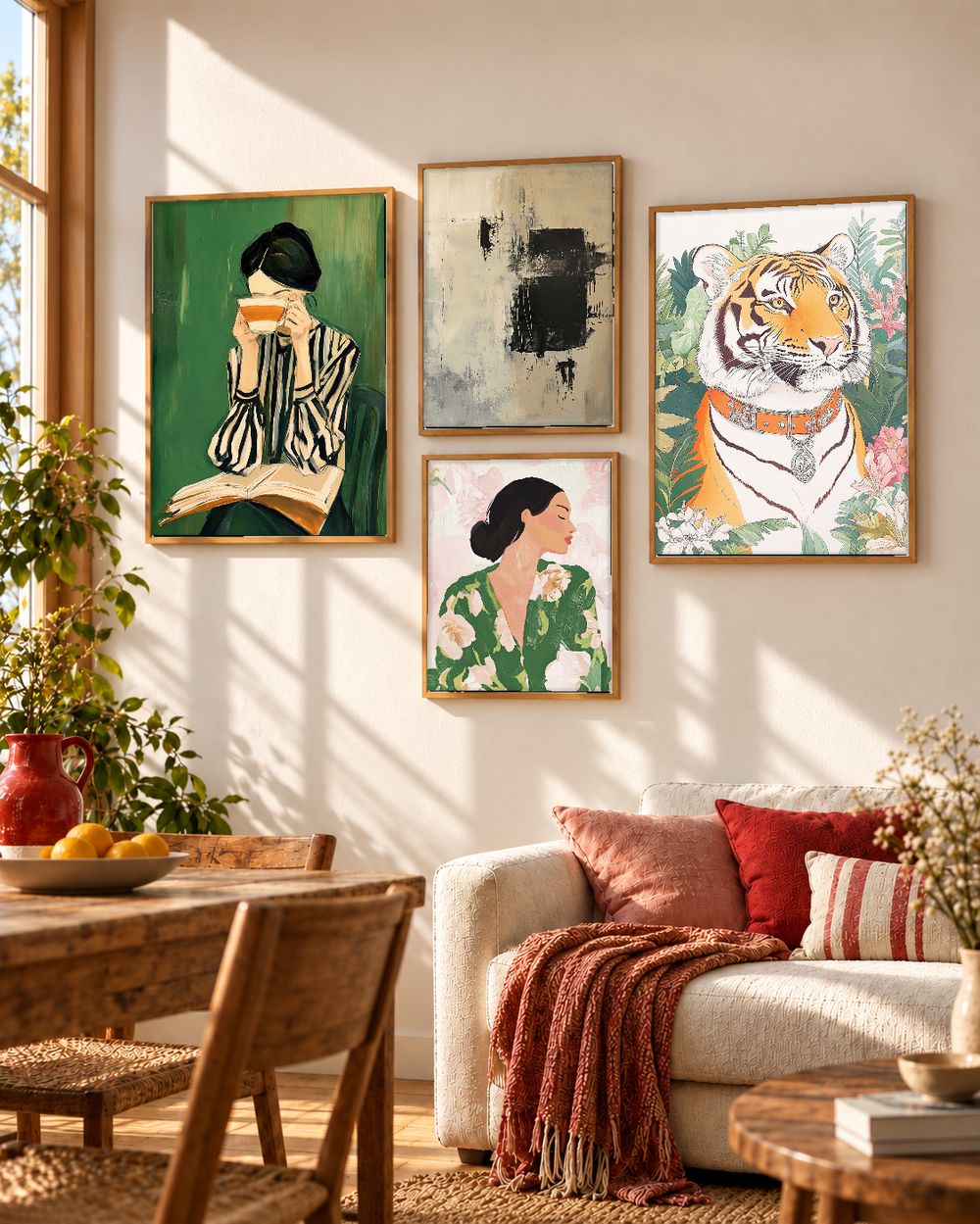 Set de 4 cuadros decorativos que combinan