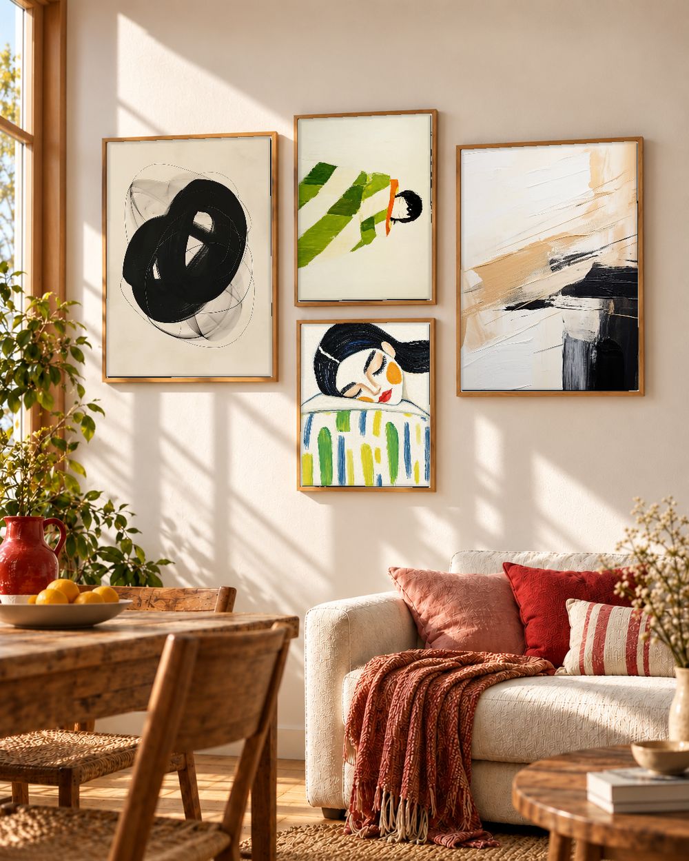 Set de 4 cuadros decorativos que combinan