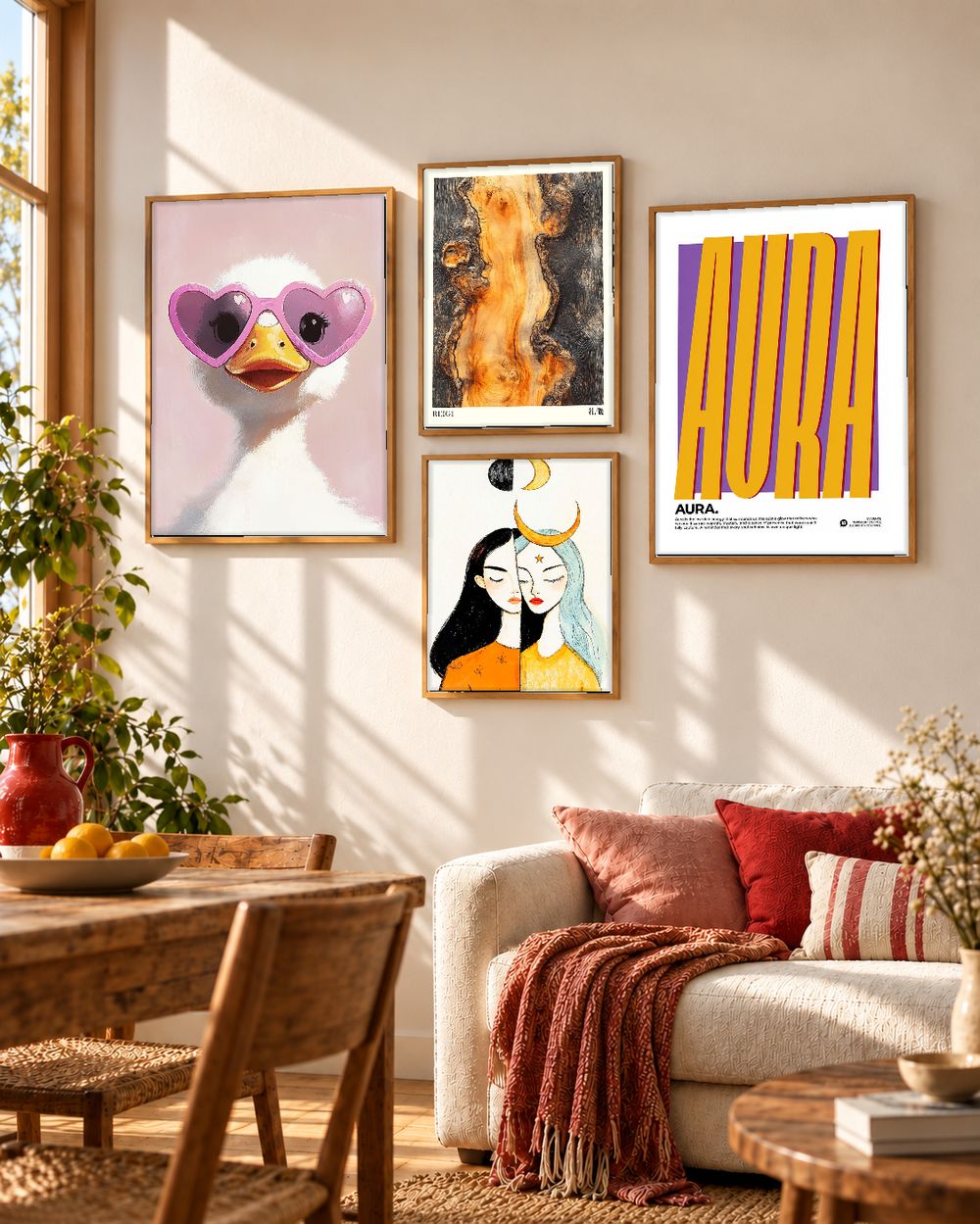 Set de 4 cuadros decorativos que combinan