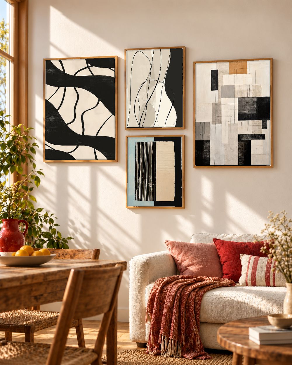 Set de 4 cuadros decorativos que combinan