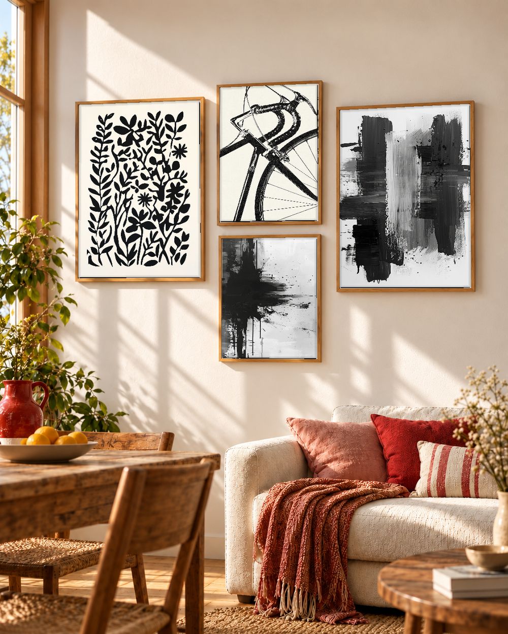 Set de 4 cuadros decorativos que combinan