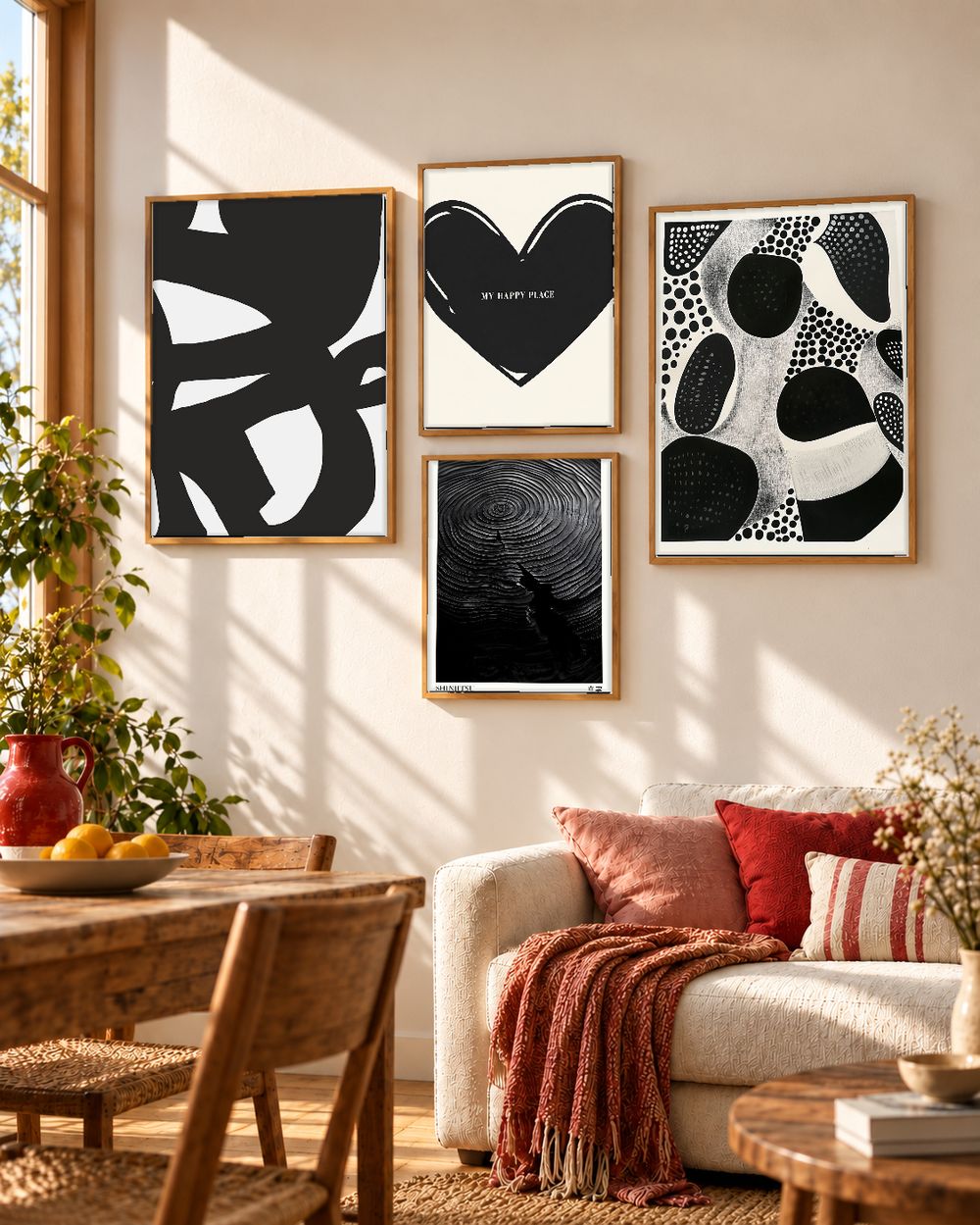 Set de 4 cuadros decorativos que combinan