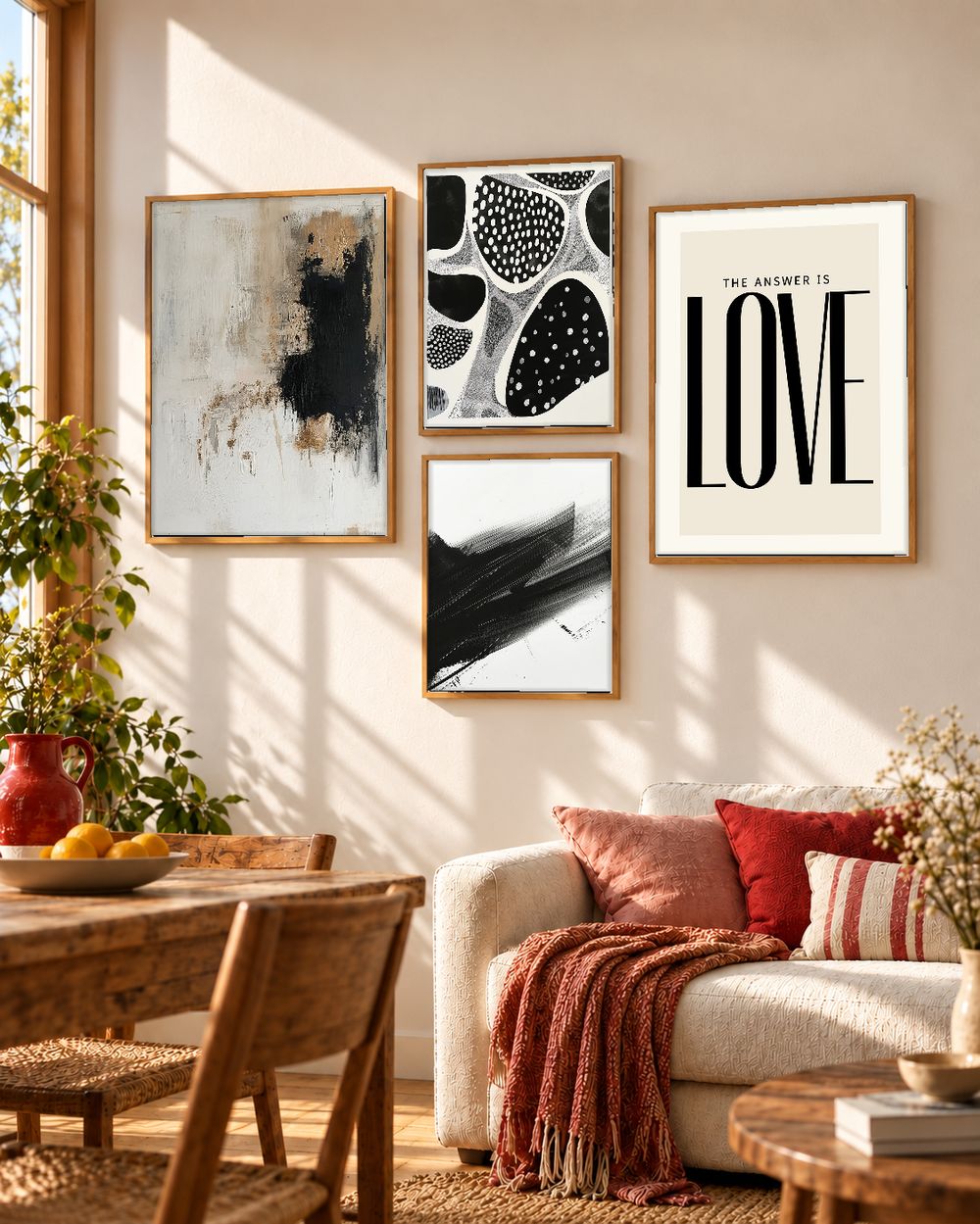 Set de 4 cuadros decorativos que combinan
