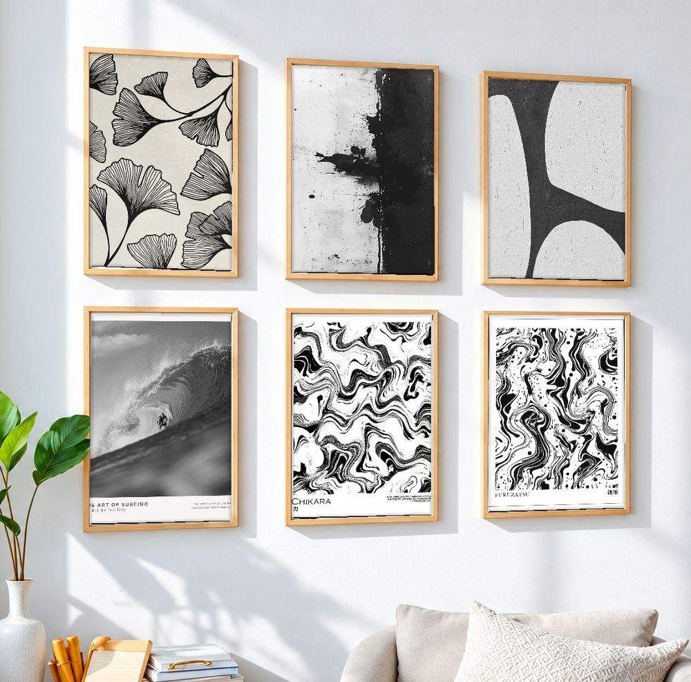 Set de 6 cuadros decorativos que combinan