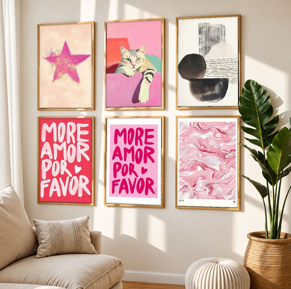 Set de 6 cuadros decorativos que combinan
