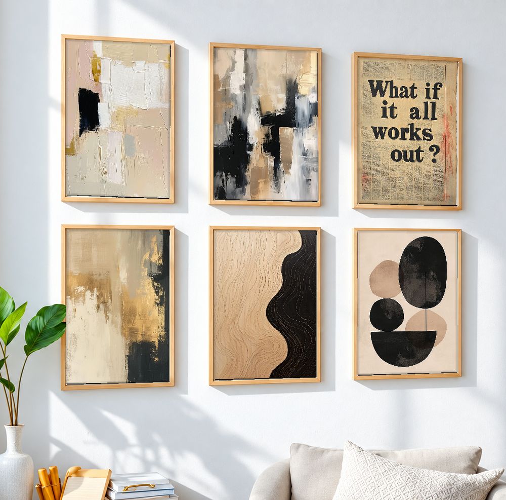 Set de 6 cuadros decorativos que combinan