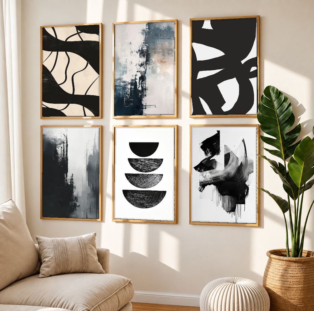 Set de 6 cuadros decorativos que combinan