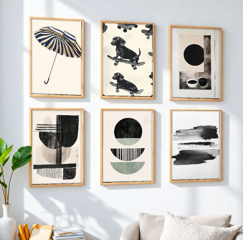 Set de 6 cuadros decorativos que combinan