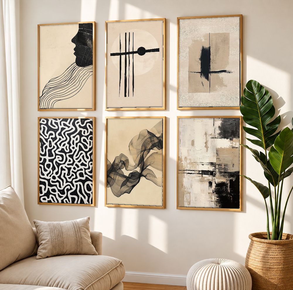 Set de 6 cuadros decorativos que combinan
