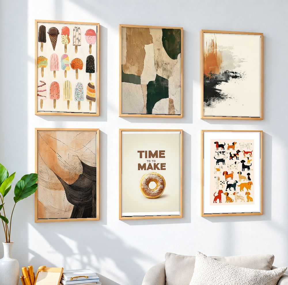 Set de 6 cuadros decorativos que combinan