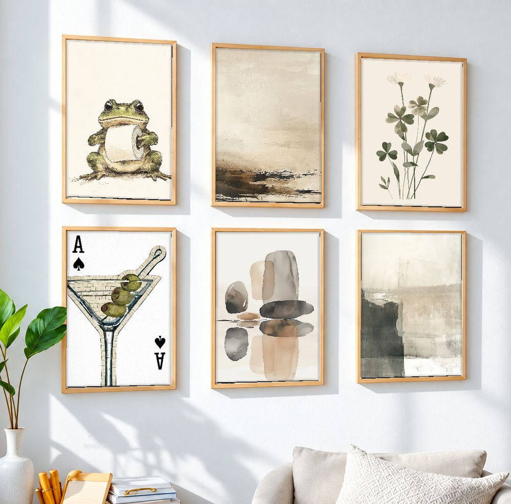 Set de 6 cuadros decorativos que combinan