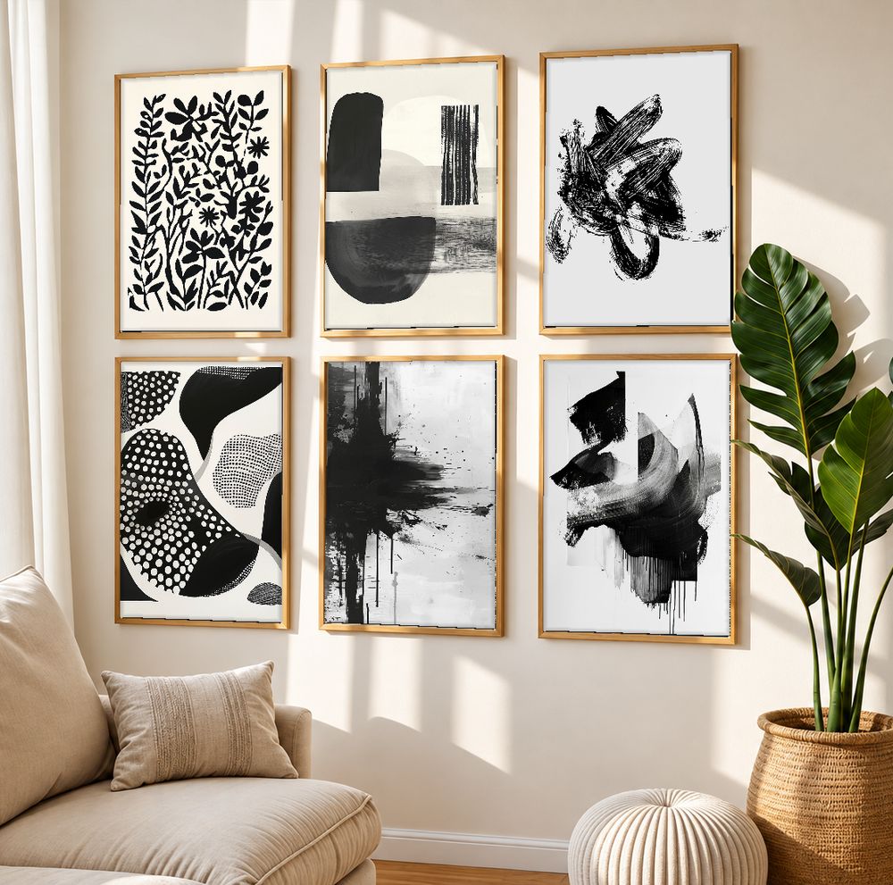 Set de 6 cuadros decorativos que combinan