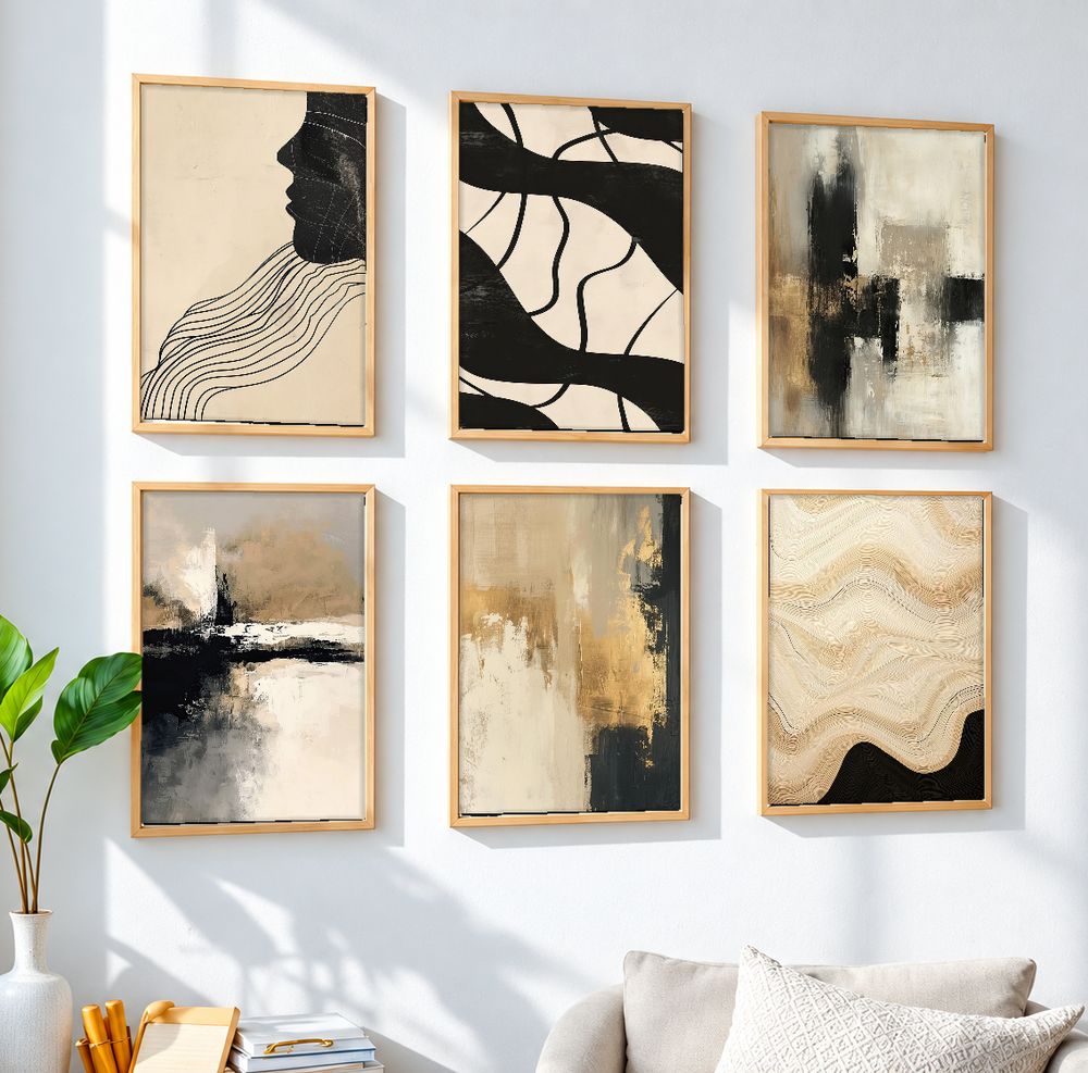 Set de 6 cuadros decorativos que combinan