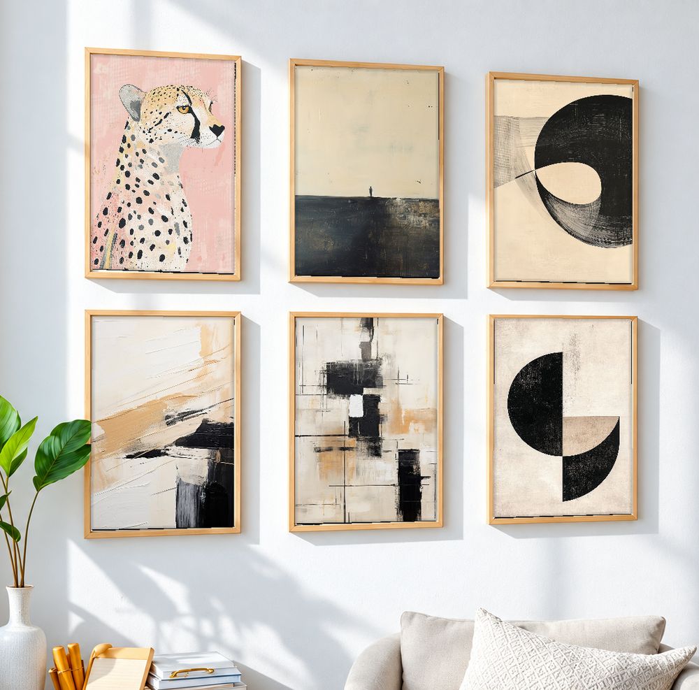 Set de 6 cuadros decorativos que combinan