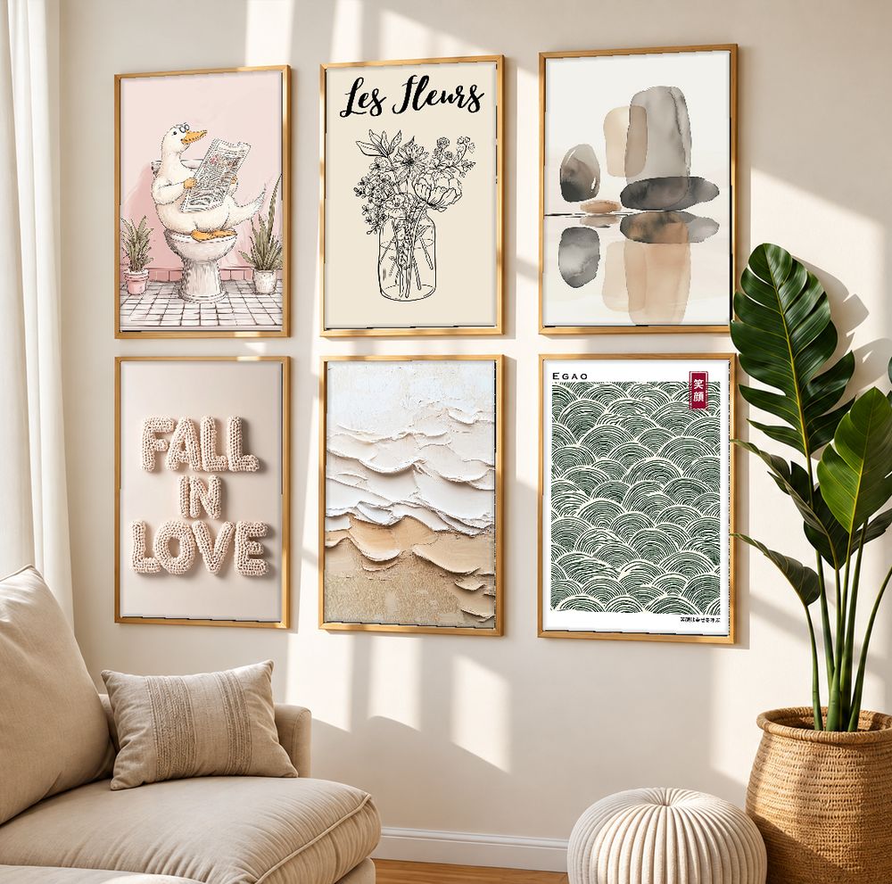 Set de 6 cuadros decorativos que combinan