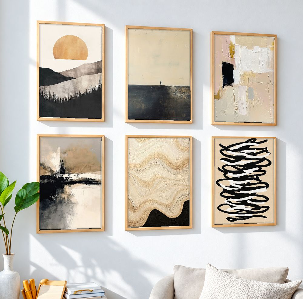 Set de 6 cuadros decorativos que combinan
