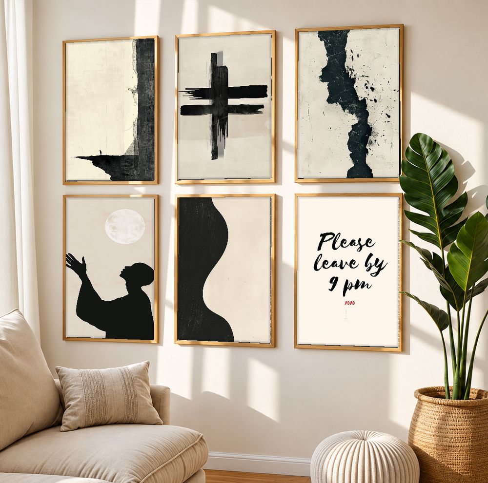 Set de 6 cuadros decorativos que combinan