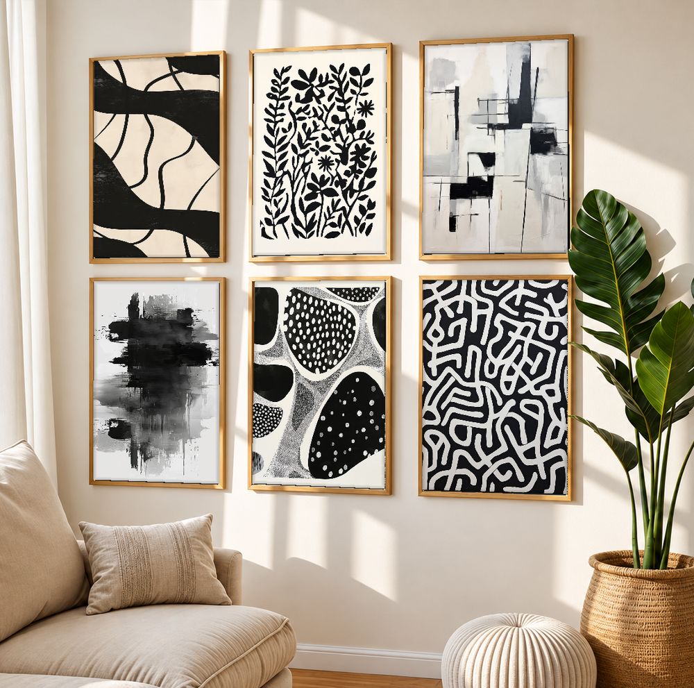 Set de 6 cuadros decorativos que combinan