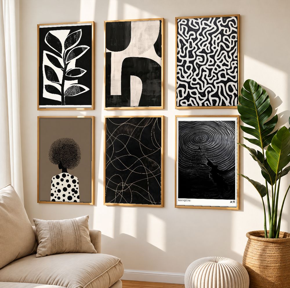 Set de 6 cuadros decorativos que combinan