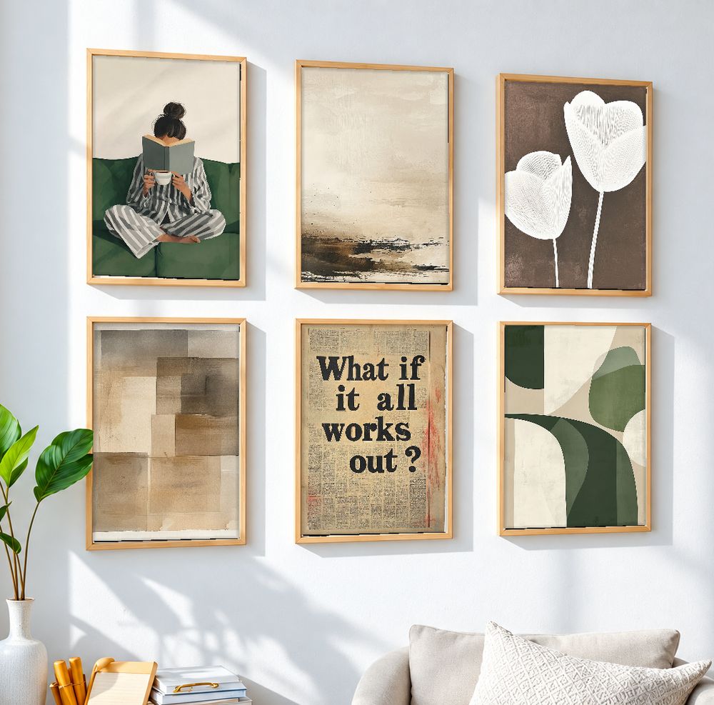 Set de 6 cuadros decorativos que combinan
