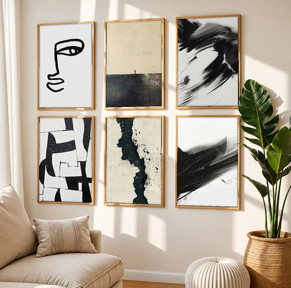 Set de 6 cuadros decorativos que combinan
