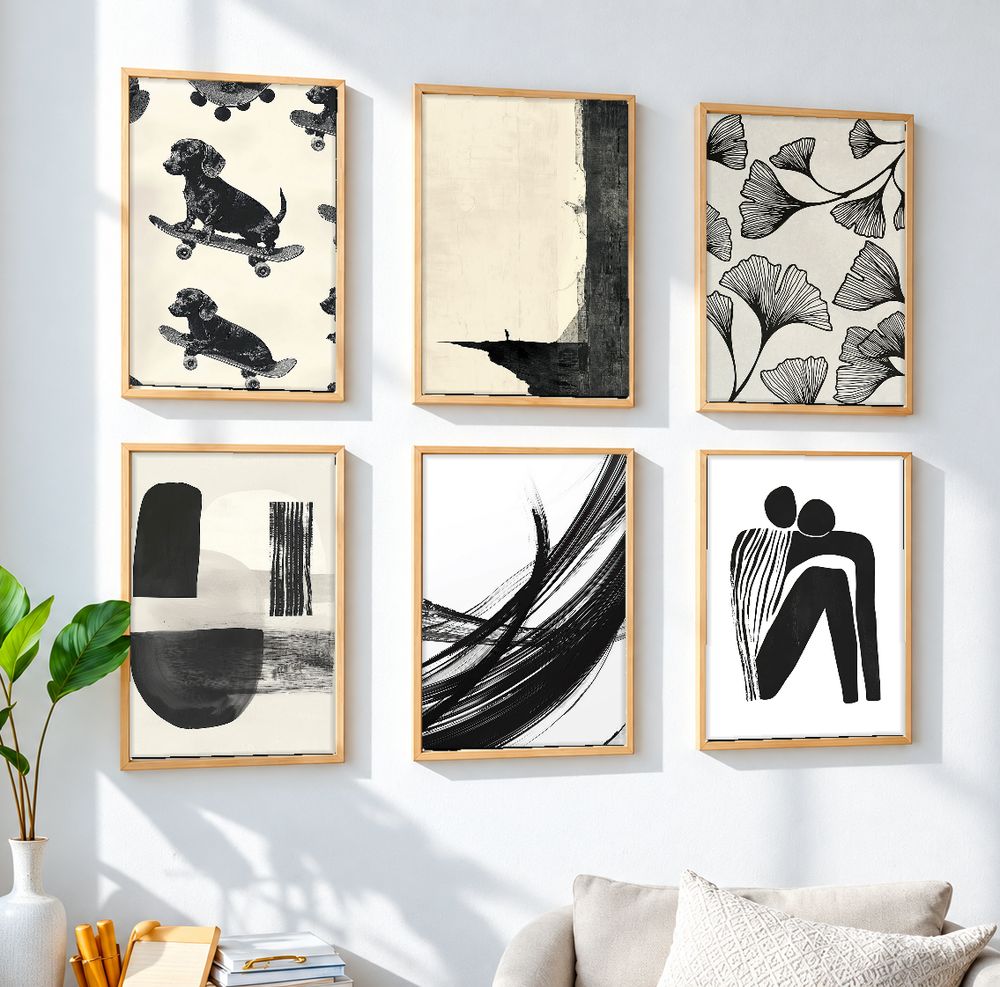 Set de 6 cuadros decorativos que combinan