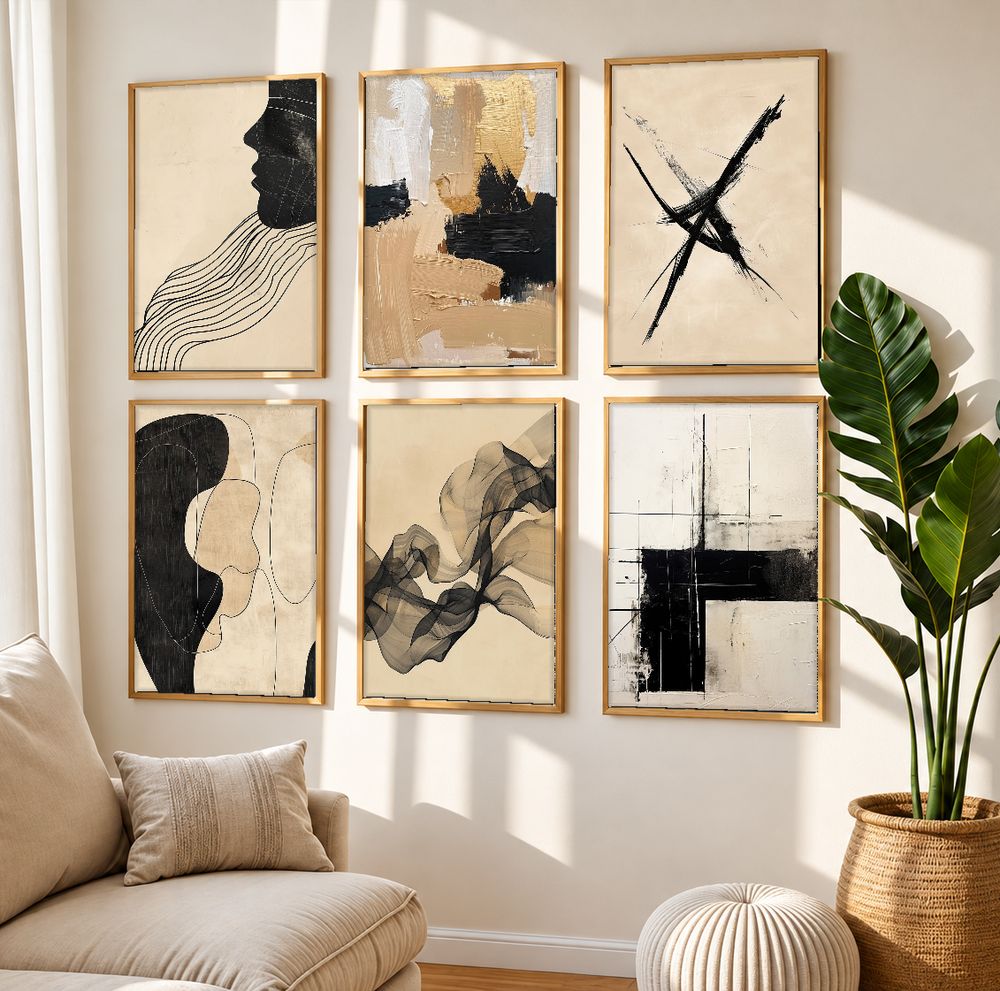 Set de 6 cuadros decorativos que combinan